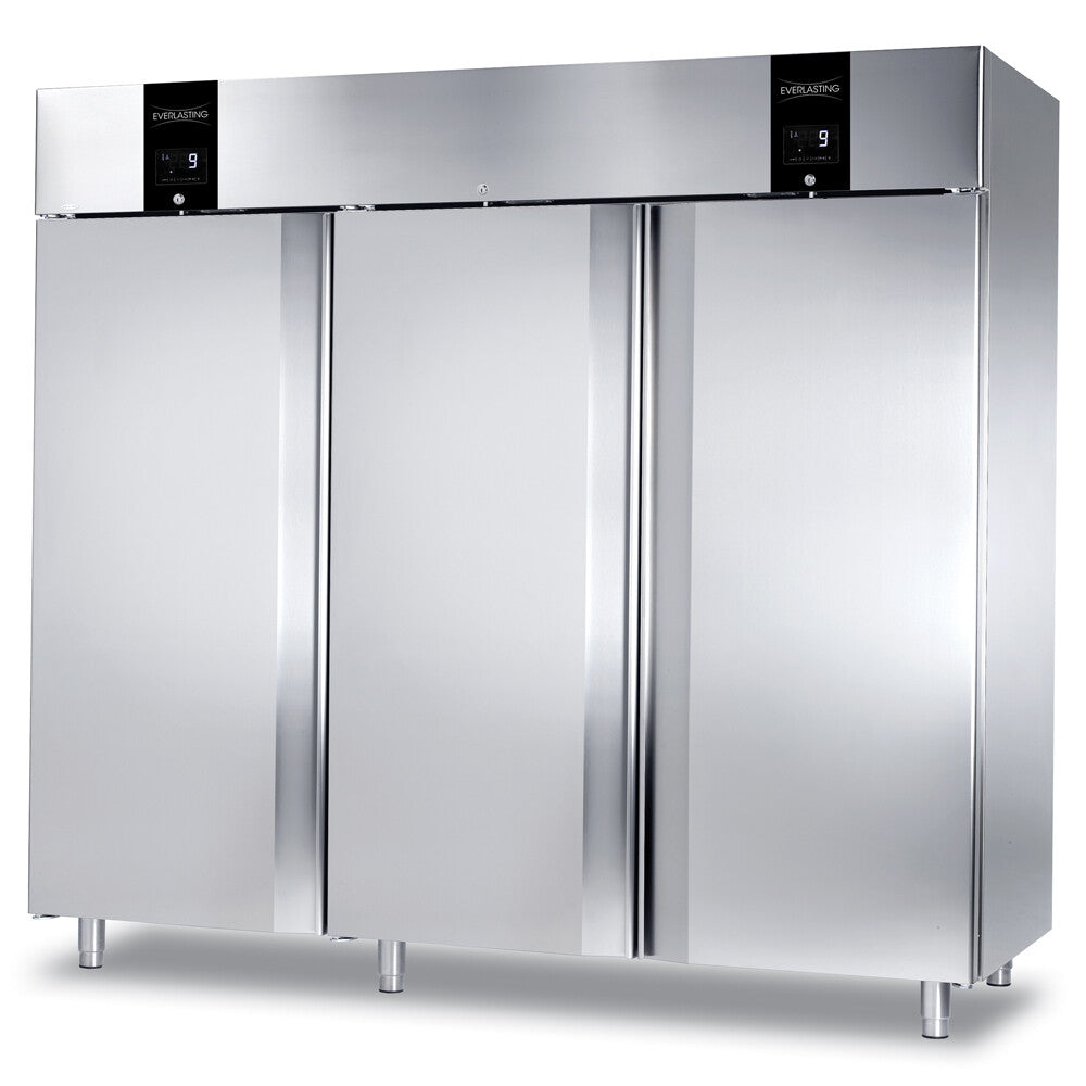 Frigider inox cu 2 zone refrigerare, GN 2/1, temperatura -2° +10°C, capacitate 3x700 Litri, 3 usi, functii HACCP, setare umiditate, Professional 2400