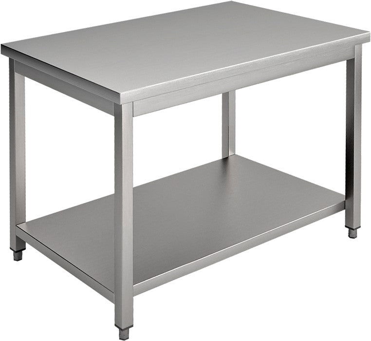 Masa inox, 1200 x 600 x H850 mm. cu o polita