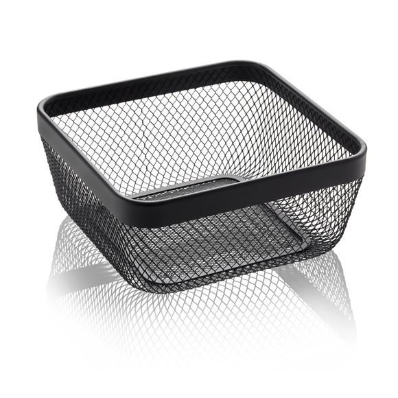 Cos, 24,5 x 24,5 x 11 cm, metal vopsit negru in camp electrostatic