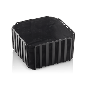 Cos, 19 x 19 x 10,5 cm, metal vopsit negru in camp electrostatic, bumbac