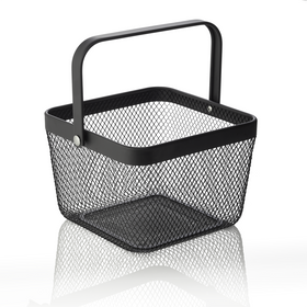 Cos, 24,5 x 24,5 x 17,5 cm, metal vopsit negru in camp electrostatic