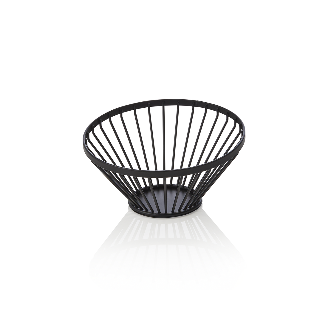 Cos pentru bufet, Ø 15 cm, inaltime 7,5 cm, negru, acoperit cu pulbere, metal