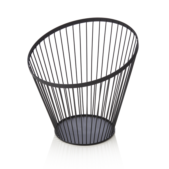 Cos pentru bufet, Ø 28 cm, inaltime 26,5 cm, negru, vopsit in camp electrostatic, metal