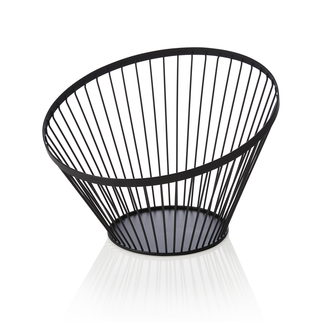 Cos pentru bufet, Ø 30 cm, inaltime 20,5 cm, negru, vopsit in camp electrostatic, metal