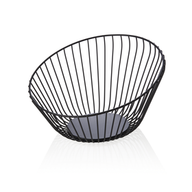 Cos pentru bufet, Ø 25 cm, inaltime 14 cm, negru, acoperit cu pulbere, metal