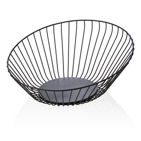 Cos pentru bufet, Ø 33 cm, inaltime 13,5 cm, negru, acoperit cu pulbere, metal