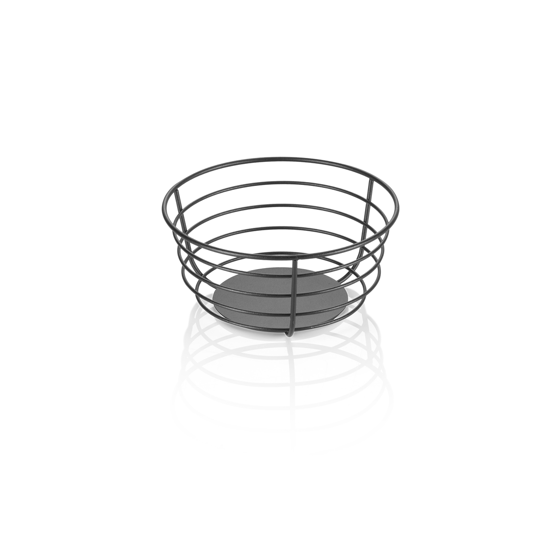 Cos de servire din metal cu baza din otel, Ø 19 cm, inaltime 9 cm, vopsit cu pulbere