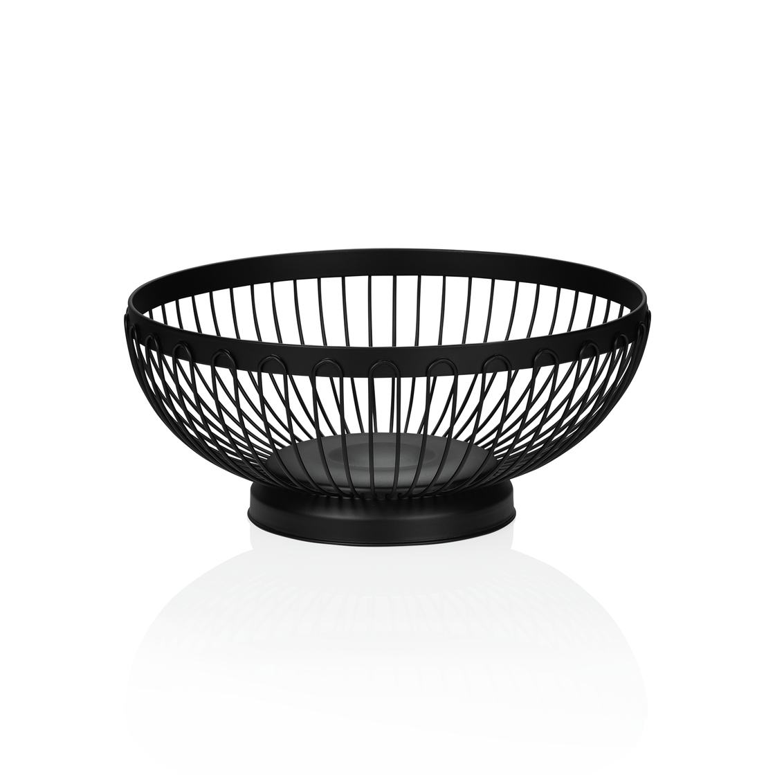 Cos de masa, Ø 21 cm, inaltime 9 cm, metal vopsit negru in camp electrostatic