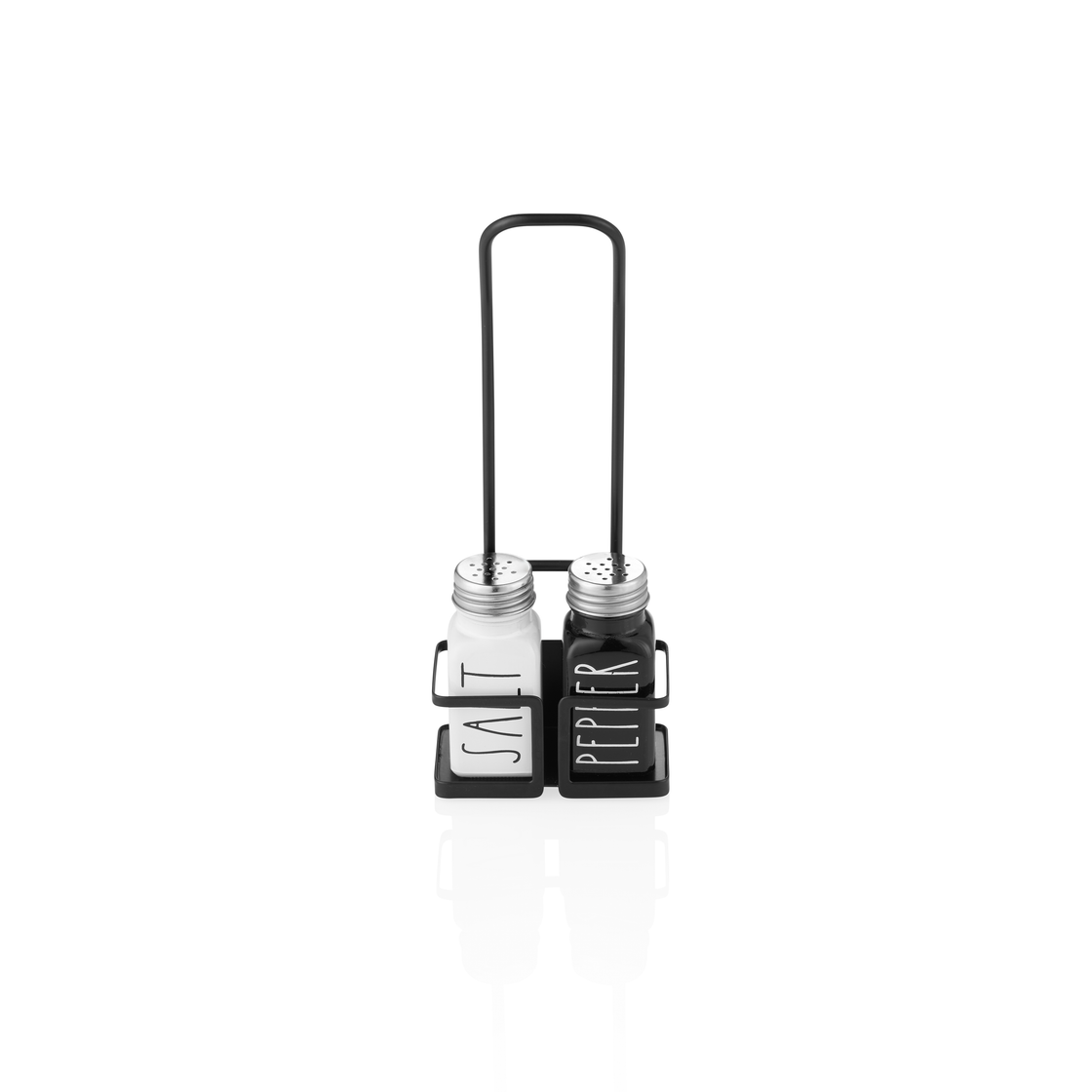 Set solnita si pipernita 2 piese, 10 x 8 cm, otel inoxidabil, metal, sticla