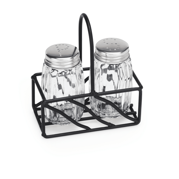 Set solnita si pipernita 2 piese, 9,5 x 5 cm, otel inoxidabil, otel, sticla