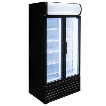 Vitrina frigorifica 2 usi 568L RICO i88 iluminare LED plafon superior publicitar iluminat