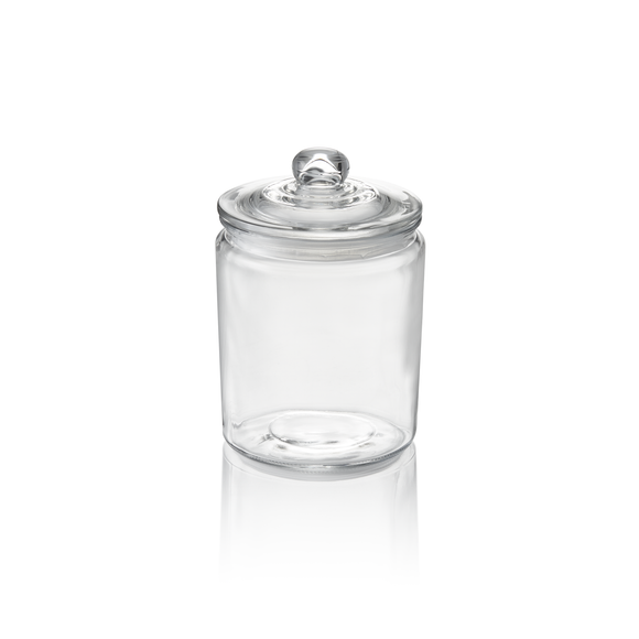 Borcan pentru depozitare, 2 litri, Ø 15 cm, inaltime 21 cm, sticla, polietilena
