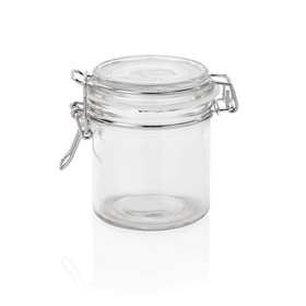 Set 2 borcanele cu capac rabatabil, 0,3 litri, Ø 8,5 cm, inaltime 10,5 cm, sticla, otel inoxidabil, silicon