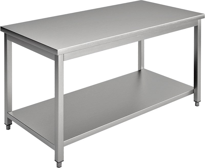 Masa inox, 1800 x 600 x H850 mm. cu o polita