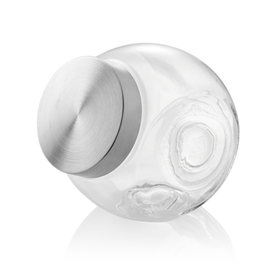 Bomboniera, 1,7 litri, 18 x 12,5 x 17,5 cm, sticla, otel inoxidabil