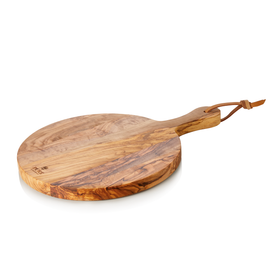 Platou de servire cu maner PURE OLIVE, Ø 25 cm, lemn de maslin
