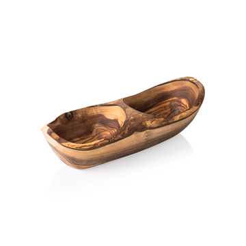 Bol dublu MASLIN PUR, 25 x 11 x 3,5 cm, lemn de maslin Adancime 1 cm prevazut cu