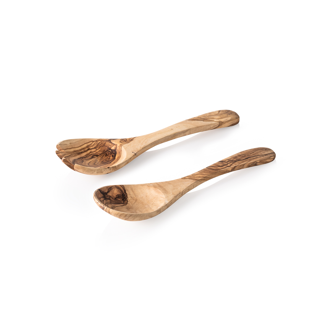 Set servire salata PURE OLIVE, 27 cm, set de 2 piese, lemn de maslin