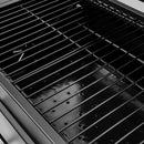 Grill de gradina pe carbune cu capac si gratar emailat 2x masuta laterala 42x30 cm-10
