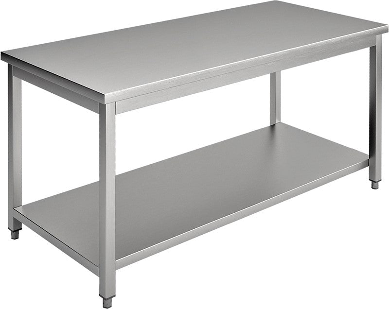 Masa inox, 2000 x 600 x H850 mm. cu o polita