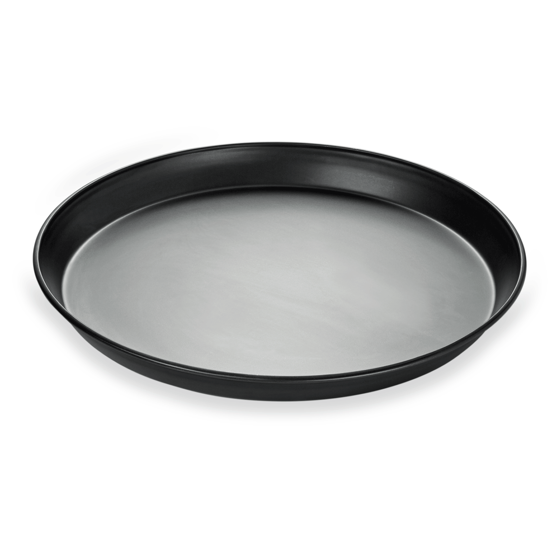 Tava pizza tabla neagra Ø34 cm, H2,5 cm, margini ramforsate