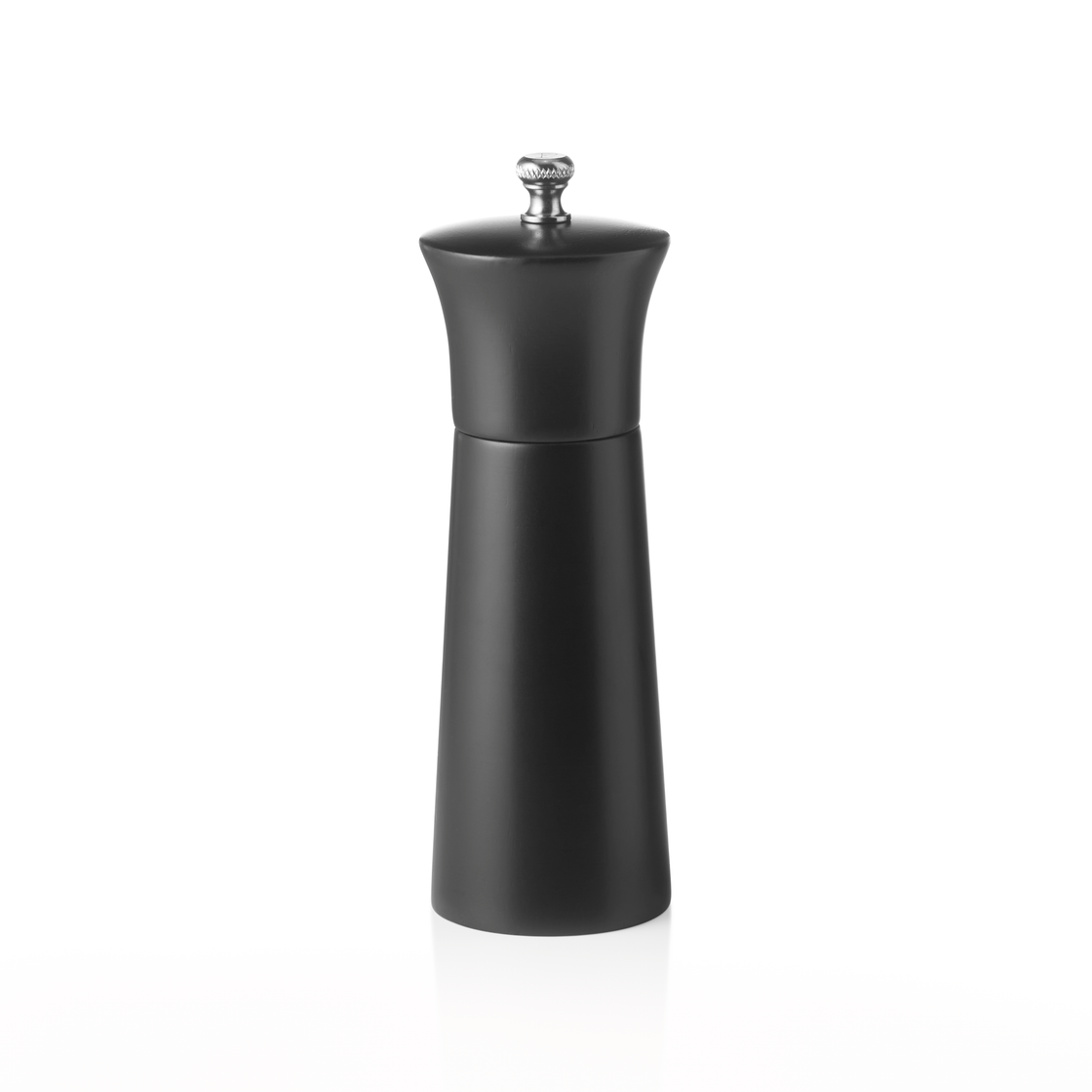 Rasnita de piper cu mecanism ceramic NOVEL MILL, inaltime 15 cm, negru mat, ceramica, lemn
