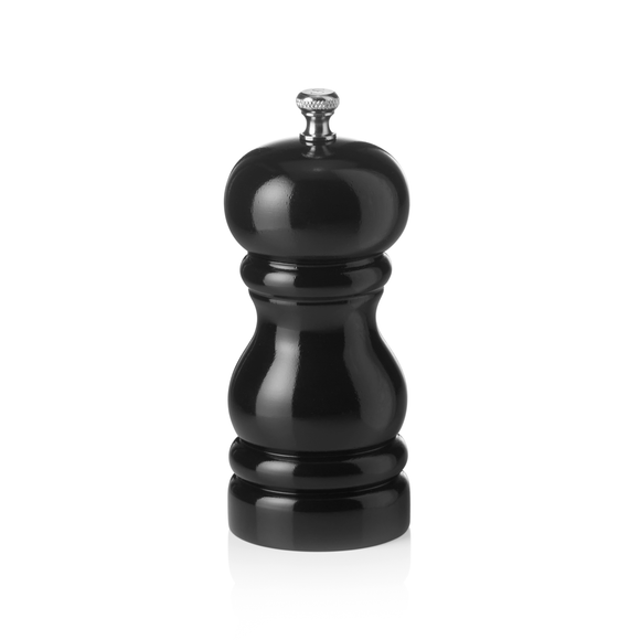 Rasnita de sare cu mecanism ceramic CLASSIC MILL, inaltime 11 cm, negru lucios, ceramica, lemn