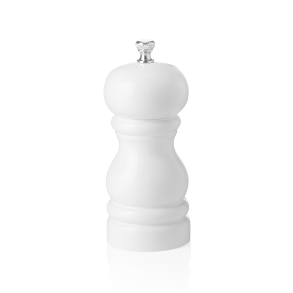 Rasnita de sare cu mecanism ceramic CLASSIC MILL, inaltime 11 cm, alb lucios, ceramica, lemn