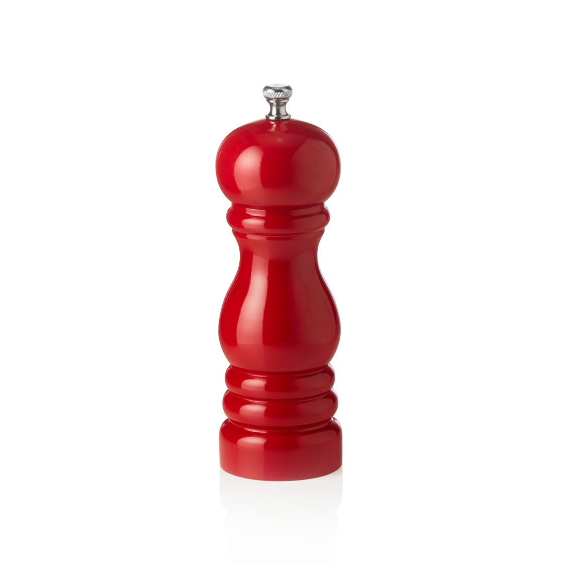 Rasnita de piper cu mecanism ceramic CLASSIC MILL, inaltime 15 cm, rosu lucios, ceramica, lemn