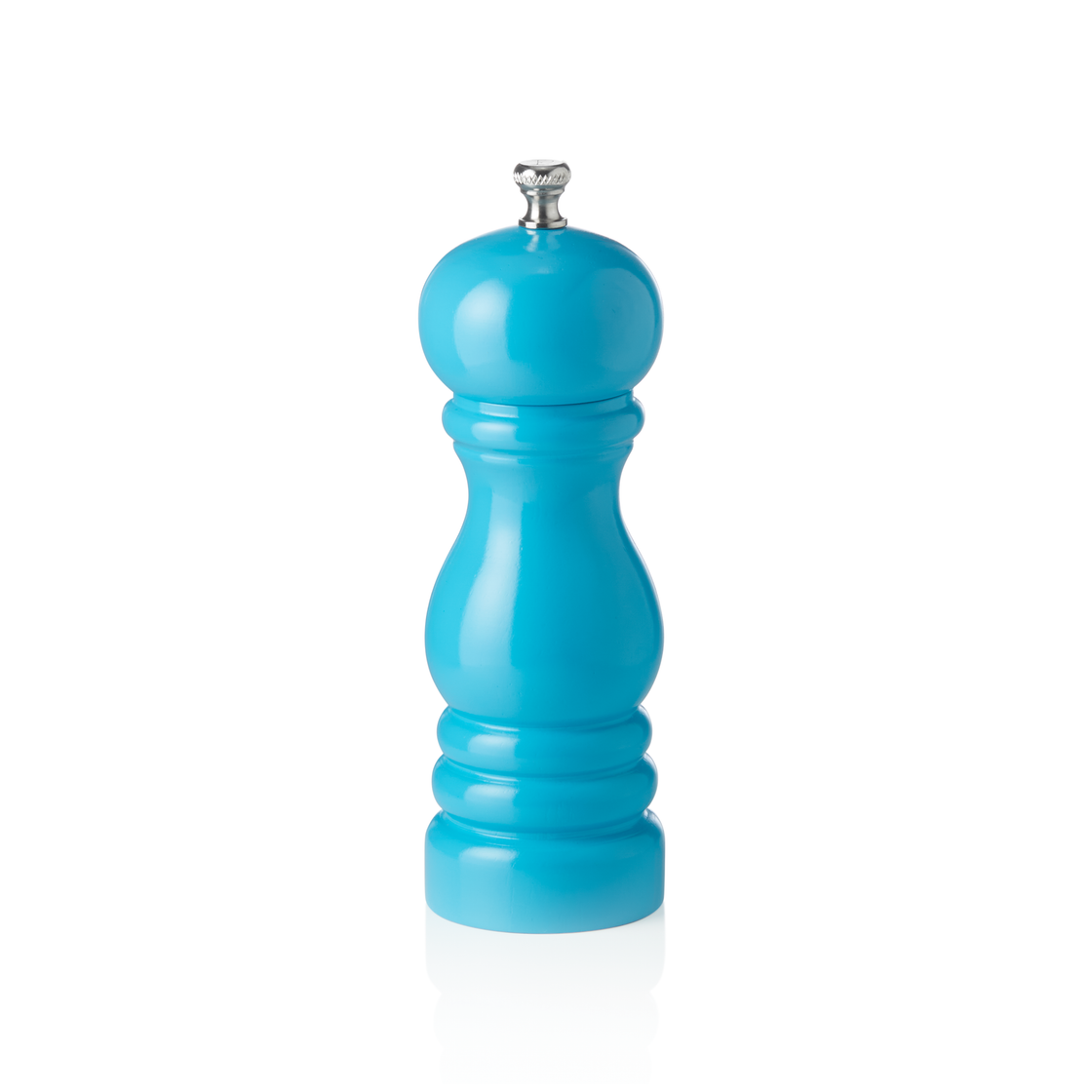 Rasnita de piper cu mecanism ceramic CLASSIC MILL, inaltime 15 cm, turcoaz lucios, ceramica, lemn
