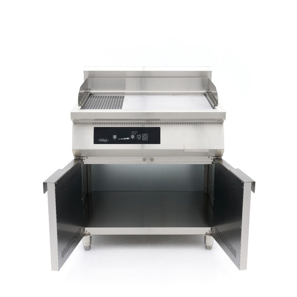 Plita fry top pe inductie Maxima, neted + striat, linia 700, 80cm, cu baza, 380V, 10kW
