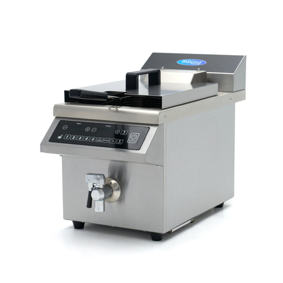 Friteuza pe inductie Maxima, 8L, 1 cos, ridicare automata, robinet de golire, 3,5kW