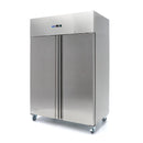 Congelator inox cu 2 usi Maxima, 1200 litri, 6 polite reglabile GN 2/1, cu roti, 700 W