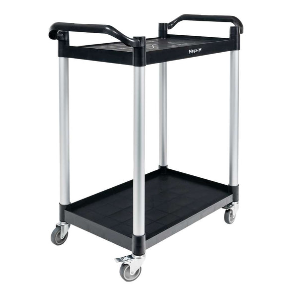 Carucior gastronomic pentru ospatar 80x40x95 cm 2 polite plastic