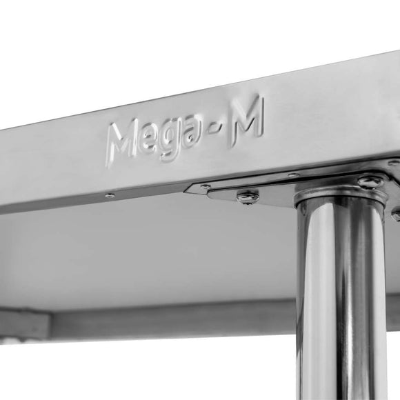Masa mobila din inox cu polita, 120x60xH85 cm