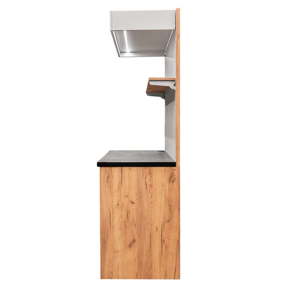 Dulap pentru espressor cu polita reglabila si topper H 210 cm L 90 cm G 63 cm, stejar kraft/gri deschis