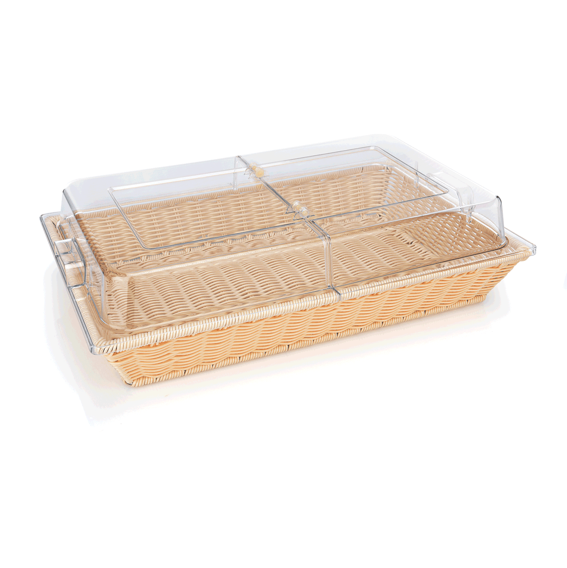 Cos sistem GN 1/1 cu capac rabatabil, polipropilena, inox