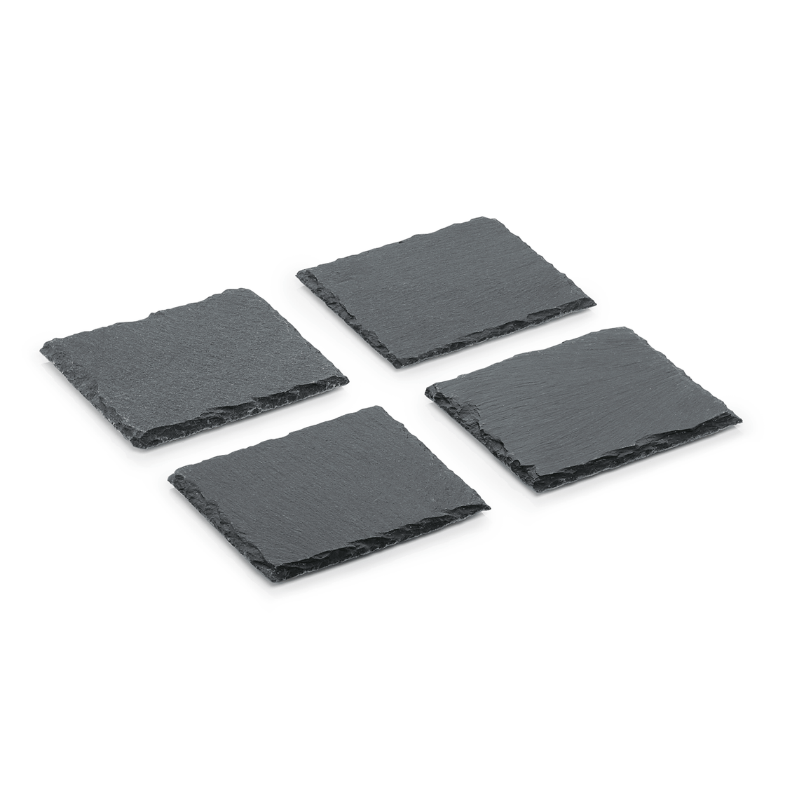 Set de 4 farfurii din ardezie naturala, 10 x 10 cm