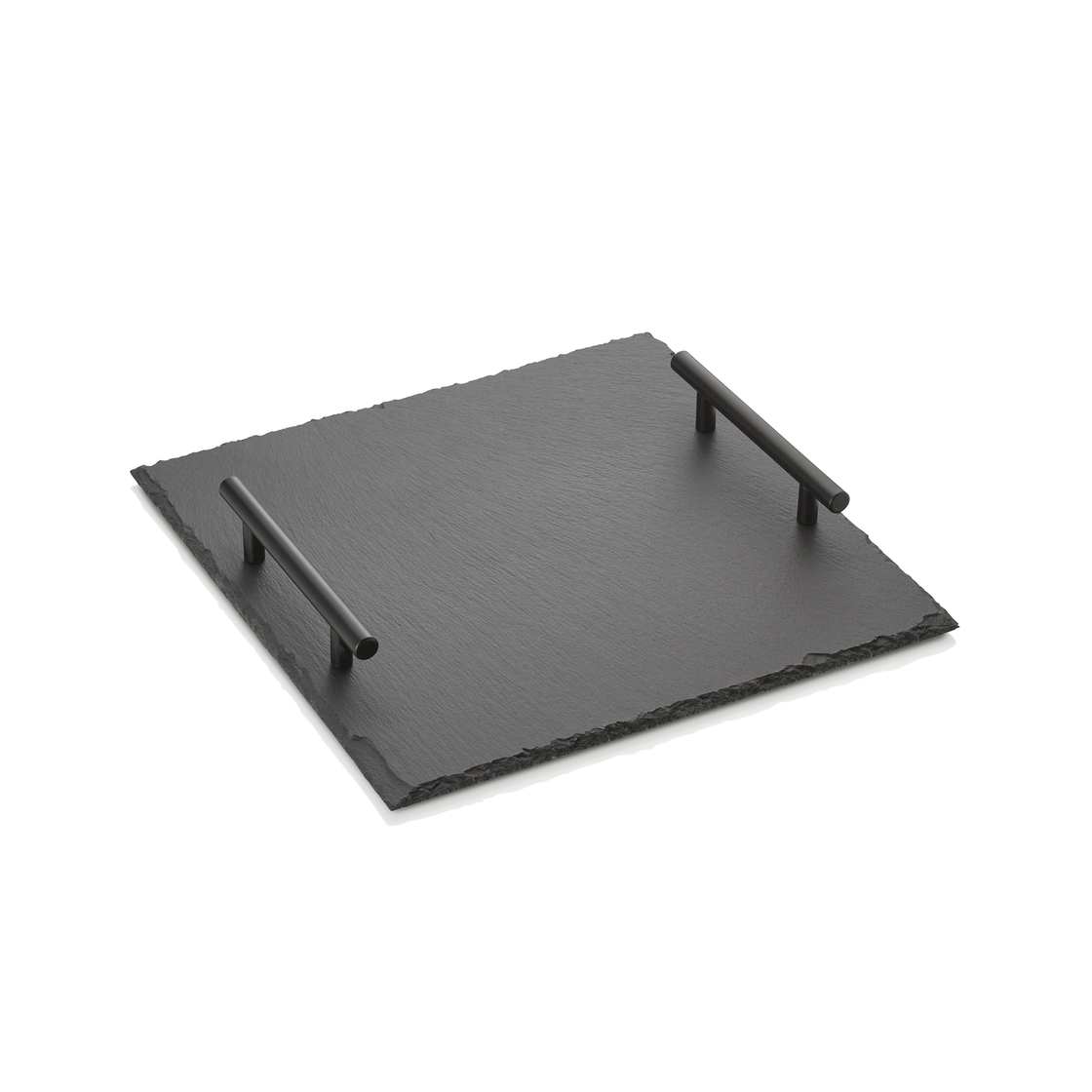 Platou din ardezie naturala cu manere, 30 x 30 cm