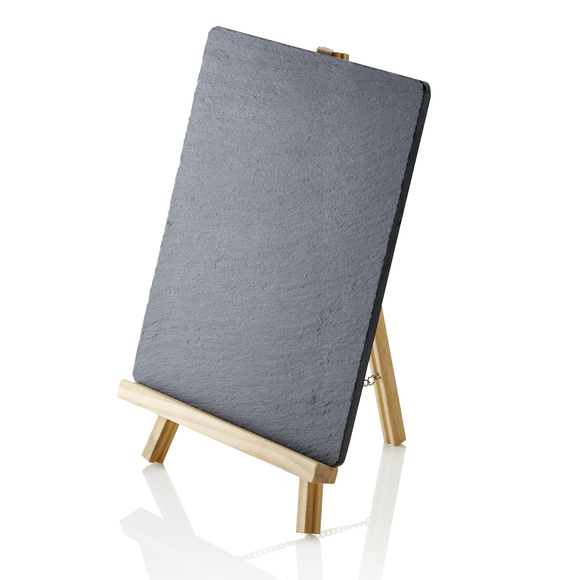 Tabla afisaj ardezie naturala, 24 x 21 cm, lemn cu ardezie