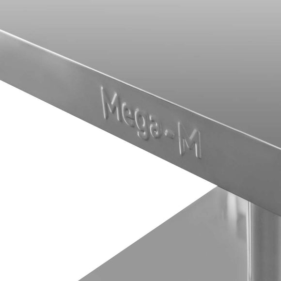 Masa mobila din inox cu polita, 100x60xH85 cm