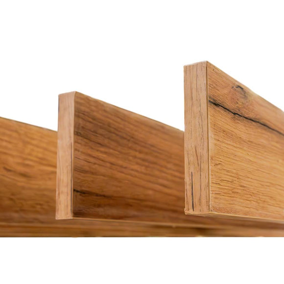 Panou lamele suspendat modular tavan/perete H-250 cm L-96 cm G-10 cm stejar kraft