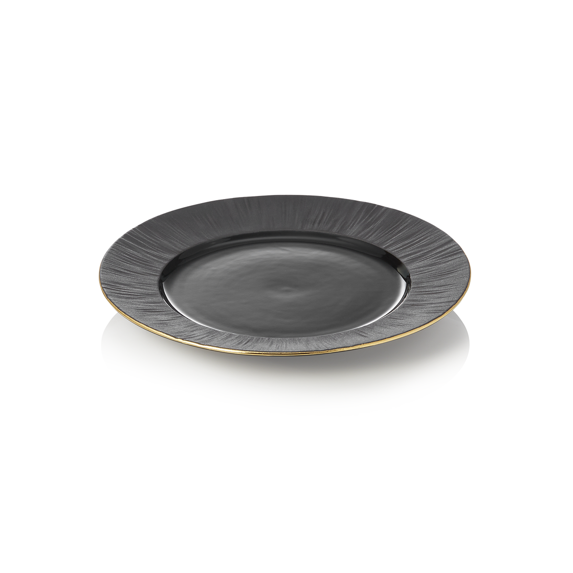 Set farfurii MAYA KURO, intinse, Ø 22 cm, negru, set 4 bucati, portelan
