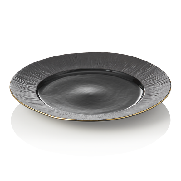 Set farfurii MAYA KURO, intinse, Ø 30 cm, negru, set 2 bucati, portelan