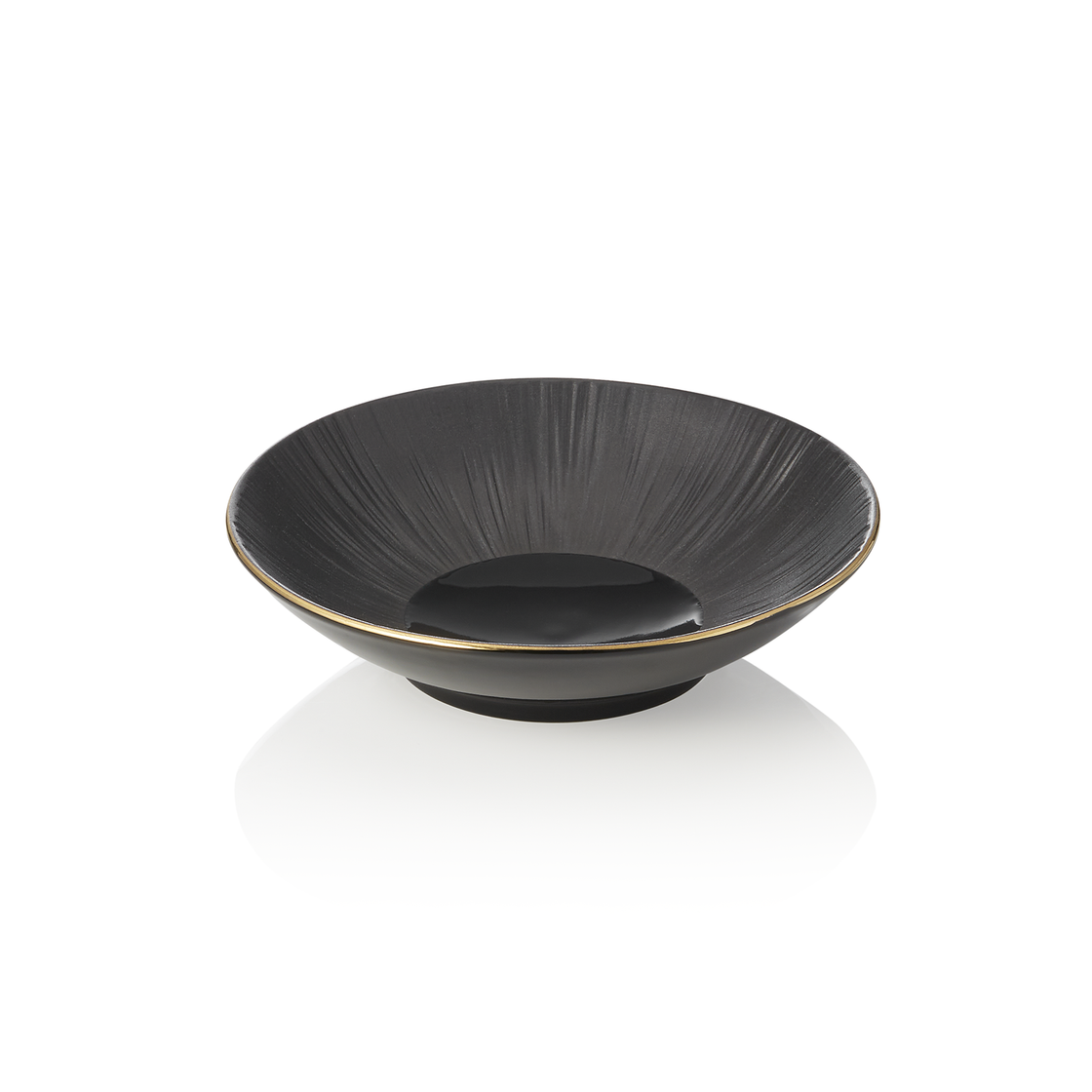 Set de boluri MAYA KURO, adanci, Ø 19 cm, 0,5 litri, negru, set de 4 bucati, portelan