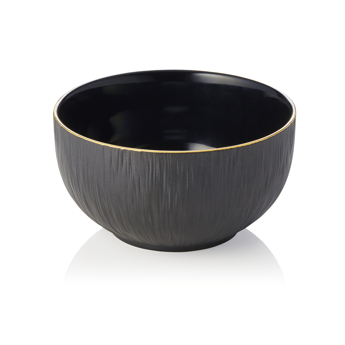 Set de boluri MAYA KURO, adanci, Ø 15 cm, 750 ml, negru, set de 4 bucati, portelan