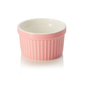 Set boluri pentru ramekin, Ø 7 cm, 85 ml, roz, 6 bucati, portelan