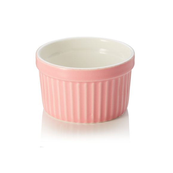 Set boluri pentru ramekin, Ø 7 cm, 85 ml, roz, 6 bucati, portelan