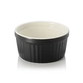 Set boluri pentru ramekin, Ø 9 cm, 130 ml, negru, 6 bucati, portelan