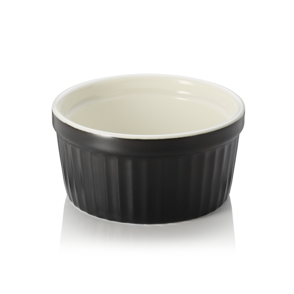 Set boluri pentru ramekin, Ø 9 cm, 130 ml, negru, 6 bucati, portelan